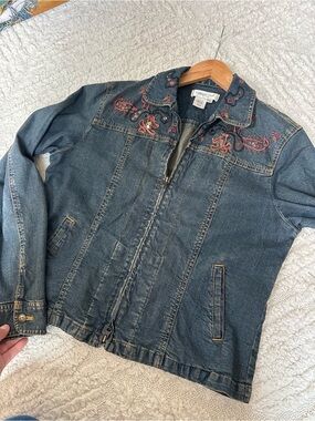 Fairy grunge whimsigoth sequin Coldwater Creek Blue Denim Jacket